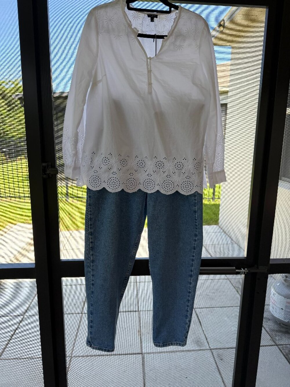 Talbots Petite Bundle 14P Jeans + Petite XL Top EUC